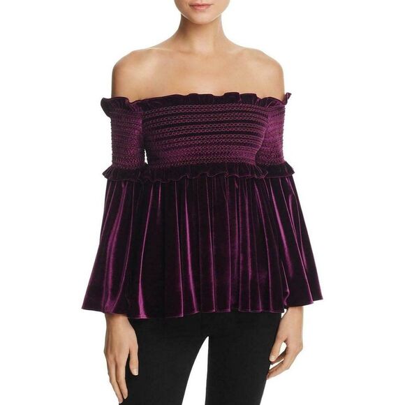 Petersyn Davenport Off Shoulder Velvet Top Small NWOT - Picture 1 of 4